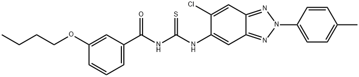 N-(3-butoxybenzoyl)-N'-[6-chloro-2-(4-methylphenyl)-2H-1,2,3-benzotriazol-5-yl]thiourea Struktur