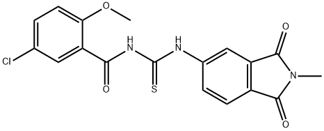 N-(5-chloro-2-methoxybenzoyl)-N'-(2-methyl-1,3-dioxo-2,3-dihydro-1H-isoindol-5-yl)thiourea Struktur