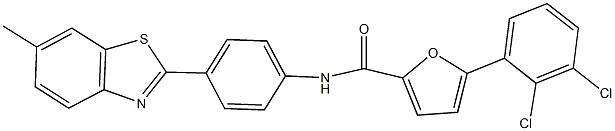 5-(2,3-dichlorophenyl)-N-[4-(6-methyl-1,3-benzothiazol-2-yl)phenyl]-2-furamide Struktur