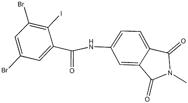 3,5-dibromo-2-iodo-N-(2-methyl-1,3-dioxo-2,3-dihydro-1H-isoindol-5-yl)benzamide Struktur