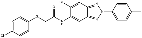 N-[6-chloro-2-(4-methylphenyl)-2H-1,2,3-benzotriazol-5-yl]-2-[(4-chlorophenyl)sulfanyl]acetamide Struktur