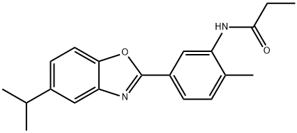 N-[5-(5-isopropyl-1,3-benzoxazol-2-yl)-2-methylphenyl]propanamide Struktur