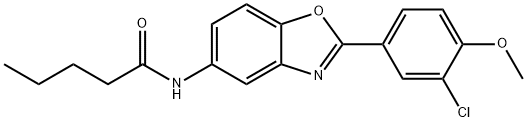 N-[2-(3-chloro-4-methoxyphenyl)-1,3-benzoxazol-5-yl]pentanamide Struktur