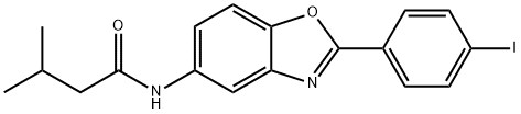 N-[2-(4-iodophenyl)-1,3-benzoxazol-5-yl]-3-methylbutanamide Struktur