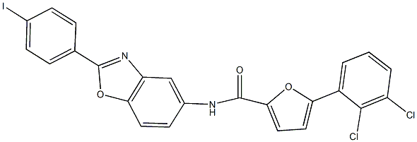 5-(2,3-dichlorophenyl)-N-[2-(4-iodophenyl)-1,3-benzoxazol-5-yl]-2-furamide Struktur