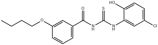 N-(3-butoxybenzoyl)-N'-(5-chloro-2-hydroxyphenyl)thiourea Struktur