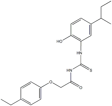 N-(5-sec-butyl-2-hydroxyphenyl)-N'-[(4-ethylphenoxy)acetyl]thiourea Struktur