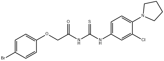 N-[(4-bromophenoxy)acetyl]-N'-(3-chloro-4-pyrrolidin-1-ylphenyl)thiourea Struktur