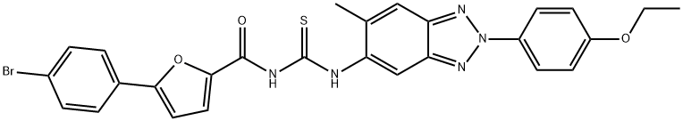 N-[5-(4-bromophenyl)-2-furoyl]-N'-[2-(4-ethoxyphenyl)-6-methyl-2H-1,2,3-benzotriazol-5-yl]thiourea Struktur