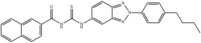 N-[2-(4-butylphenyl)-2H-1,2,3-benzotriazol-5-yl]-N'-(2-naphthoyl)thiourea Struktur