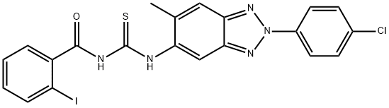 N-[2-(4-chlorophenyl)-6-methyl-2H-1,2,3-benzotriazol-5-yl]-N'-(2-iodobenzoyl)thiourea Struktur