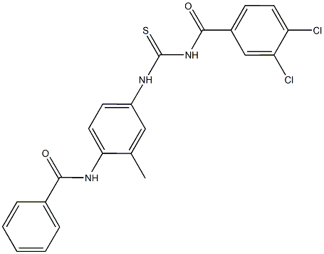 N-[4-({[(3,4-dichlorobenzoyl)amino]carbothioyl}amino)-2-methylphenyl]benzamide Struktur