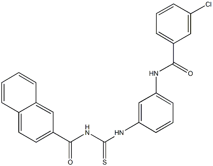 3-chloro-N-(3-{[(2-naphthoylamino)carbothioyl]amino}phenyl)benzamide Struktur