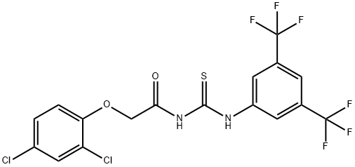 N-[3,5-bis(trifluoromethyl)phenyl]-N'-[(2,4-dichlorophenoxy)acetyl]thiourea Struktur