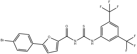 N-[3,5-bis(trifluoromethyl)phenyl]-N'-[5-(4-bromophenyl)-2-furoyl]thiourea Struktur