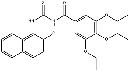 N-(2-hydroxy-1-naphthyl)-N'-(3,4,5-triethoxybenzoyl)thiourea Struktur