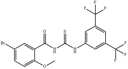 N-[3,5-bis(trifluoromethyl)phenyl]-N'-(5-bromo-2-methoxybenzoyl)thiourea Struktur