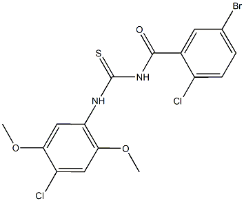 N-(5-bromo-2-chlorobenzoyl)-N'-(4-chloro-2,5-dimethoxyphenyl)thiourea Struktur