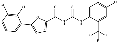 N-[4-chloro-2-(trifluoromethyl)phenyl]-N'-[5-(2,3-dichlorophenyl)-2-furoyl]thiourea Struktur