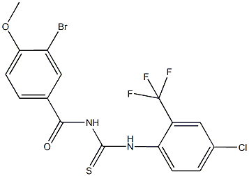 N-(3-bromo-4-methoxybenzoyl)-N'-[4-chloro-2-(trifluoromethyl)phenyl]thiourea Struktur