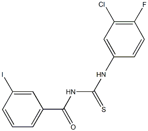 N-(3-chloro-4-fluorophenyl)-N'-(3-iodobenzoyl)thiourea Struktur