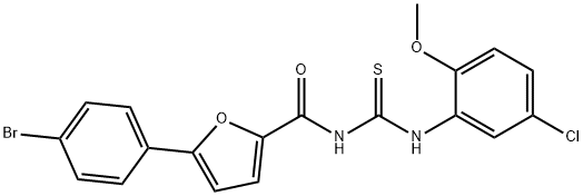 N-[5-(4-bromophenyl)-2-furoyl]-N'-(5-chloro-2-methoxyphenyl)thiourea Struktur