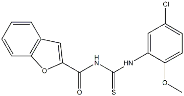 N-(1-benzofuran-2-ylcarbonyl)-N'-(5-chloro-2-methoxyphenyl)thiourea Struktur