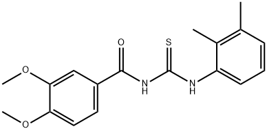 N-(3,4-dimethoxybenzoyl)-N'-(2,3-dimethylphenyl)thiourea Struktur