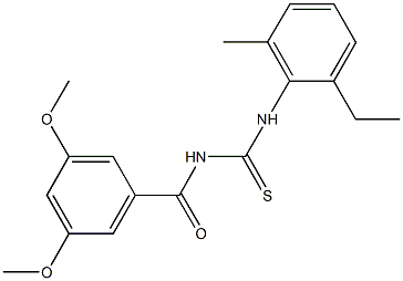 N-(3,5-dimethoxybenzoyl)-N'-(2-ethyl-6-methylphenyl)thiourea Struktur