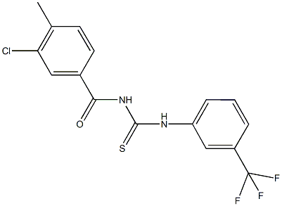 N-(3-chloro-4-methylbenzoyl)-N'-[3-(trifluoromethyl)phenyl]thiourea Struktur