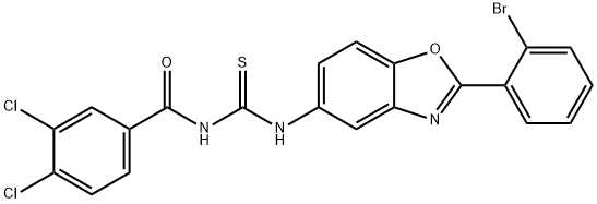 N-[2-(2-bromophenyl)-1,3-benzoxazol-5-yl]-N'-(3,4-dichlorobenzoyl)thiourea Struktur