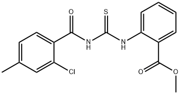 methyl 2-({[(2-chloro-4-methylbenzoyl)amino]carbothioyl}amino)benzoate Struktur