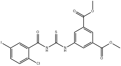 dimethyl 5-({[(2-chloro-5-iodobenzoyl)amino]carbothioyl}amino)isophthalate Struktur