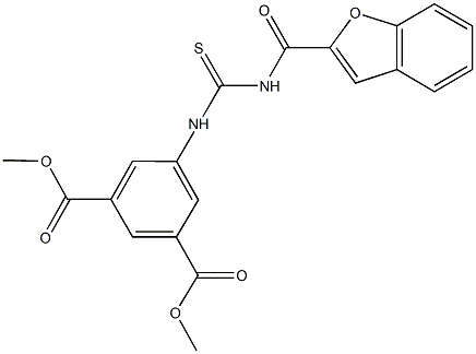 dimethyl 5-({[(1-benzofuran-2-ylcarbonyl)amino]carbothioyl}amino)isophthalate Struktur