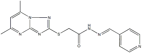 2-[(5,7-dimethyl[1,2,4]triazolo[1,5-a]pyrimidin-2-yl)sulfanyl]-N'-(4-pyridinylmethylene)acetohydrazide Struktur