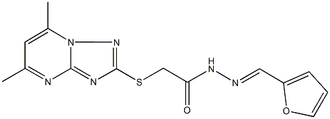 2-[(5,7-dimethyl[1,2,4]triazolo[1,5-a]pyrimidin-2-yl)sulfanyl]-N'-(2-furylmethylene)acetohydrazide Struktur