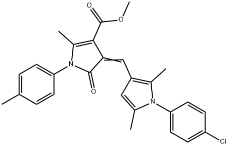 methyl 4-{[1-(4-chlorophenyl)-2,5-dimethyl-1H-pyrrol-3-yl]methylene}-2-methyl-1-(4-methylphenyl)-5-oxo-4,5-dihydro-1H-pyrrole-3-carboxylate Struktur