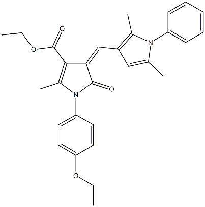 ethyl 4-[(2,5-dimethyl-1-phenyl-1H-pyrrol-3-yl)methylene]-1-(4-ethoxyphenyl)-2-methyl-5-oxo-4,5-dihydro-1H-pyrrole-3-carboxylate Struktur