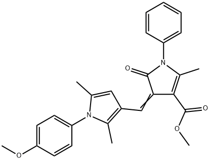 methyl 4-{[1-(4-methoxyphenyl)-2,5-dimethyl-1H-pyrrol-3-yl]methylene}-2-methyl-5-oxo-1-phenyl-4,5-dihydro-1H-pyrrole-3-carboxylate Struktur