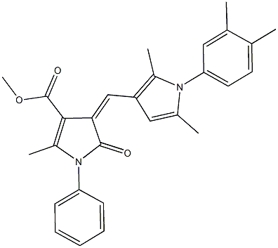 methyl 4-{[1-(3,4-dimethylphenyl)-2,5-dimethyl-1H-pyrrol-3-yl]methylene}-2-methyl-5-oxo-1-phenyl-4,5-dihydro-1H-pyrrole-3-carboxylate Struktur