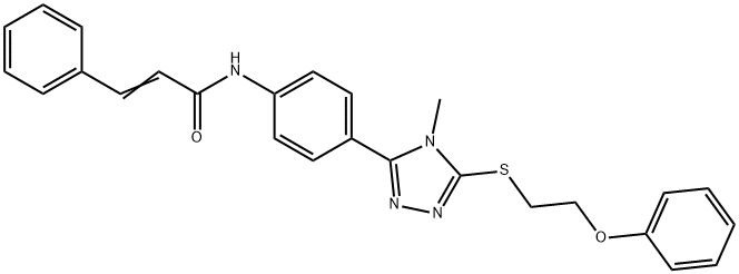 N-(4-{4-methyl-5-[(2-phenoxyethyl)sulfanyl]-4H-1,2,4-triazol-3-yl}phenyl)-3-phenylacrylamide Struktur