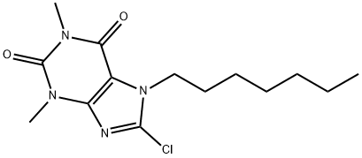 8-chloro-7-heptyl-1,3-dimethyl-3,7-dihydro-1H-purine-2,6-dione Struktur