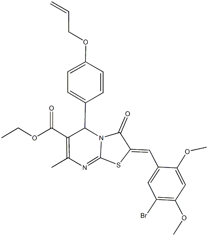 ethyl 5-[4-(allyloxy)phenyl]-2-(5-bromo-2,4-dimethoxybenzylidene)-7-methyl-3-oxo-2,3-dihydro-5H-[1,3]thiazolo[3,2-a]pyrimidine-6-carboxylate Struktur