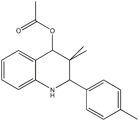 3,3-dimethyl-2-(4-methylphenyl)-1,2,3,4-tetrahydro-4-quinolinyl acetate Struktur