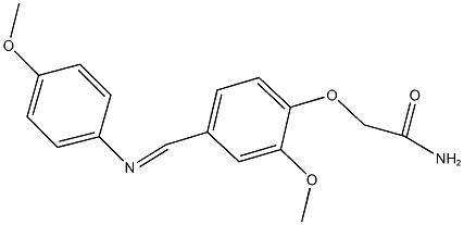 2-(2-methoxy-4-{[(4-methoxyphenyl)imino]methyl}phenoxy)acetamide Struktur