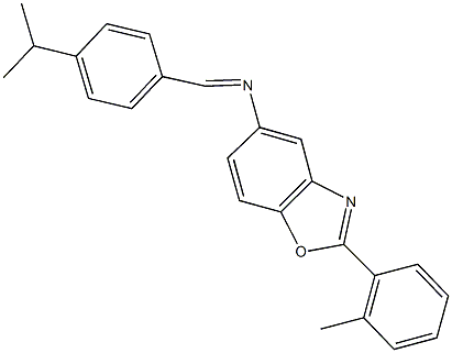 N-(4-isopropylbenzylidene)-N-[2-(2-methylphenyl)-1,3-benzoxazol-5-yl]amine Struktur