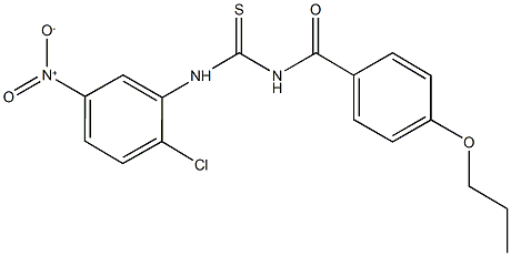 N-{2-chloro-5-nitrophenyl}-N'-(4-propoxybenzoyl)thiourea Struktur