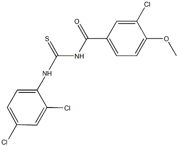 N-(3-chloro-4-methoxybenzoyl)-N'-(2,4-dichlorophenyl)thiourea Struktur