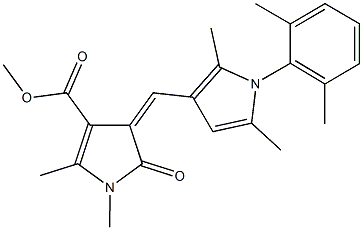 methyl 4-{[1-(2,6-dimethylphenyl)-2,5-dimethyl-1H-pyrrol-3-yl]methylene}-1,2-dimethyl-5-oxo-4,5-dihydro-1H-pyrrole-3-carboxylate Struktur