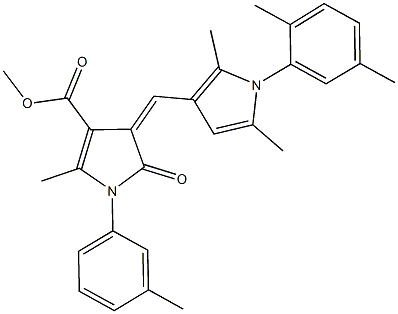 methyl 4-{[1-(2,5-dimethylphenyl)-2,5-dimethyl-1H-pyrrol-3-yl]methylene}-2-methyl-1-(3-methylphenyl)-5-oxo-4,5-dihydro-1H-pyrrole-3-carboxylate Struktur